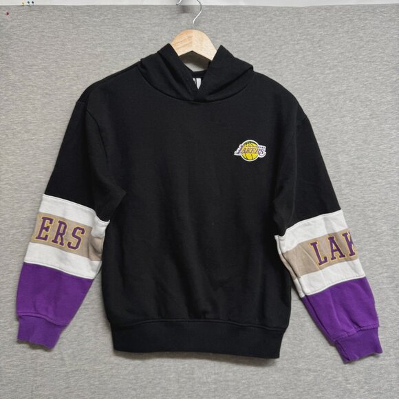 Los Angeles Lakers NBA Colorblock Hoodie Logo Sleeve Design Youth 10-12 - Picture 1 of 9
